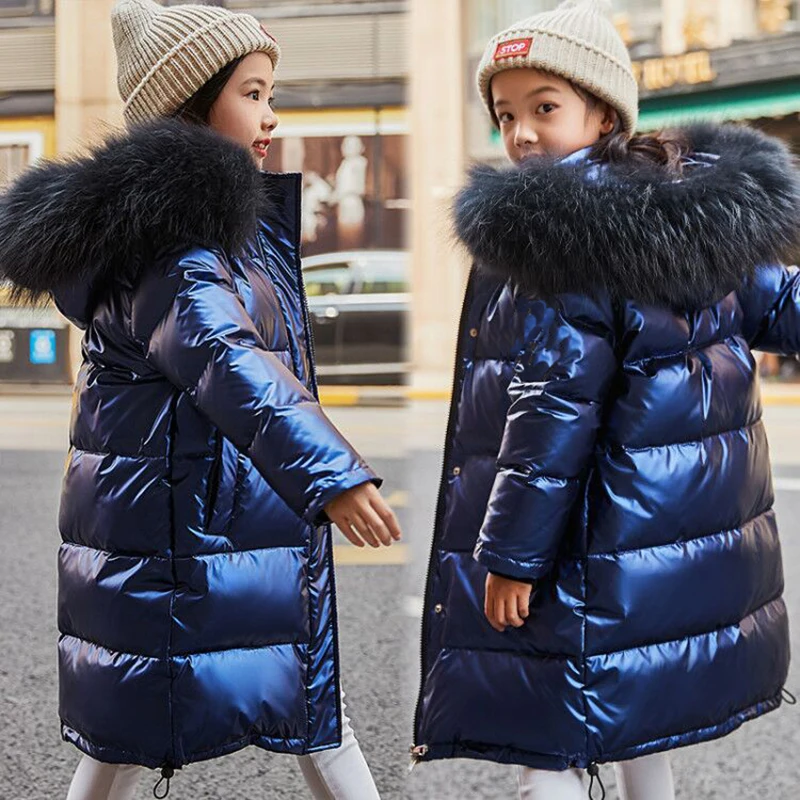 Boys Hooded Faux Fur Collar Coat Kid Girl Warm Parka Jacket Outerwear Winter Jacket Clothing 3-14 Years
