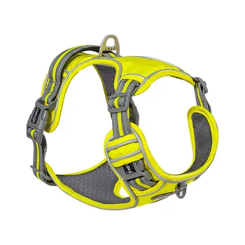 

3M Dog Reflective Nylon Pet Harness No Pull Adjustable All Weather Service Dog Ves Padded Adjustable Safety Vehicular Lead