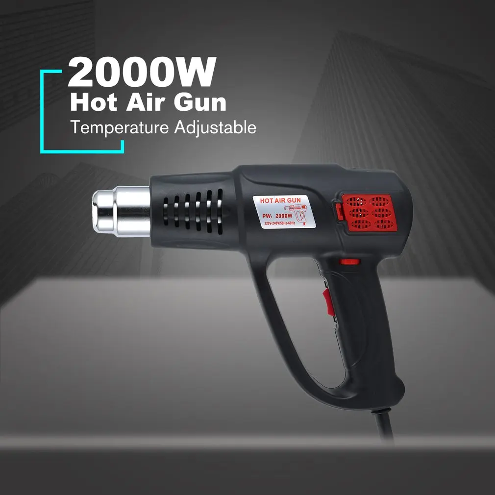 2000 Вт электрическая промышленная Тепловая воздушная пушка, инструмент с регулируемой температурой, термоусадочная машина для зачистки
