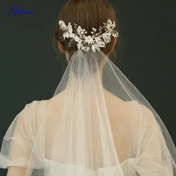 

New Arrival Hairband Bridal Pearl Headwear Crystal Hair Inserts Charming Bride Wedding Hair Accessories Handmade Jewelry S8255