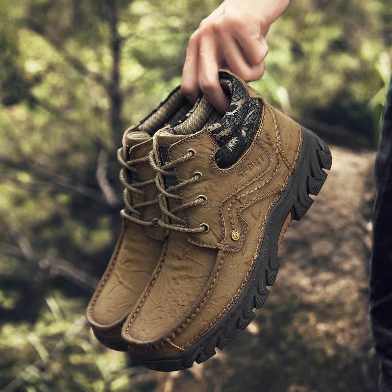 Зимние мужские ботинки из натуральной кожи; botas hombre Botines Cuero Bot Erkek Botte Homme Stivali Uomo; уличная высокая обувь; 48s