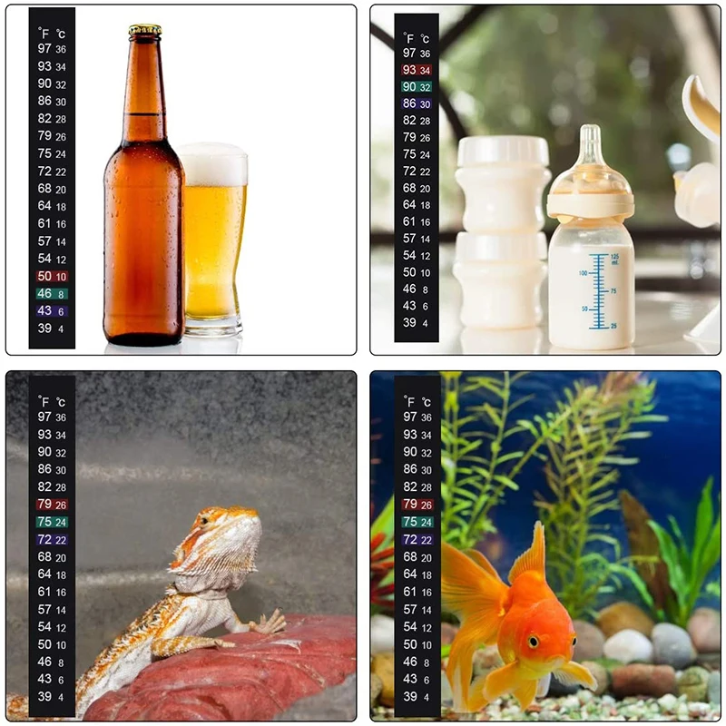 Digital Brewing Thermometer Adhesive Strip Aquarium Sensor Sticker for Fish Tank/Kombucha Beer Wine Temperature Sensor Reader