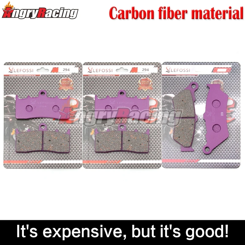 Carbon fibre Front Rear Brake Pads For BMW K1600 B Bagger 17 20 Grand