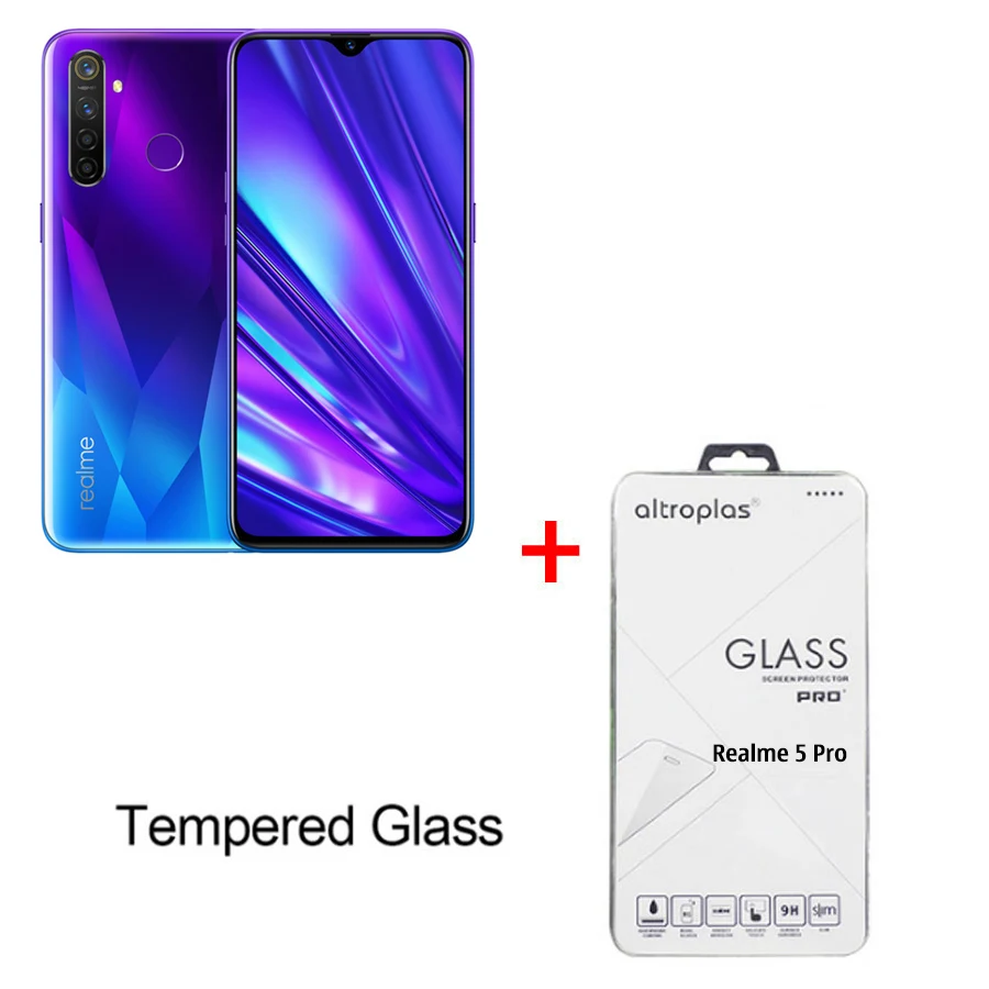 Blue N Tempe Glass EU версия OPPO REALME 5 pro 6,3 ''4/8 ГБ 128 Android P Восьмиядерный 4035 мА/ч, 48MP Quad камеры VOOC Быстрая зарядка 3,0 мобильный телефон - Цвет: Blue N Tempe Glass