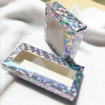 

wholesale 50pcs paper eyelash packaging box lash boxes packaging 3d mink lashes rectangle case Without tray in bulk