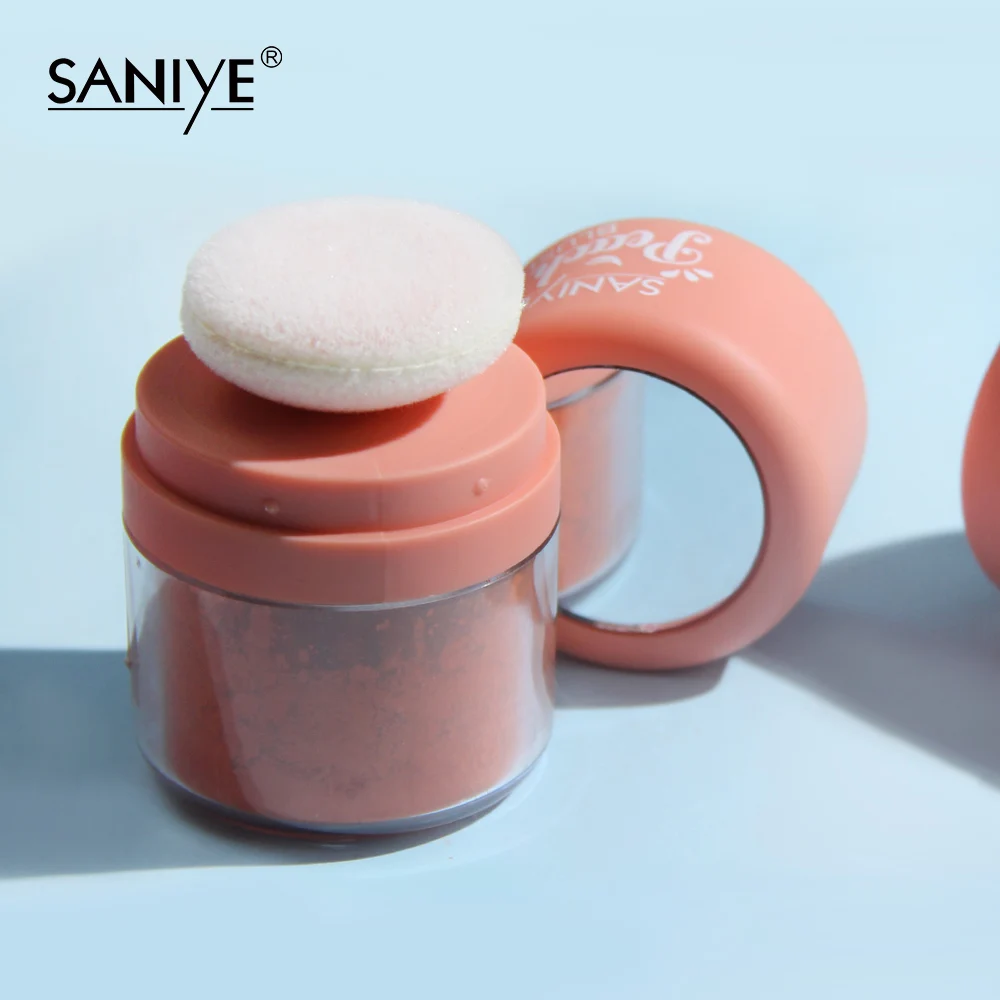 SANIYE 4 цвета Румяна для макияжа молочные матовые перламутровые Румяна с губкой высококачественные Румяна для макияжа лица с зеркалом BL009