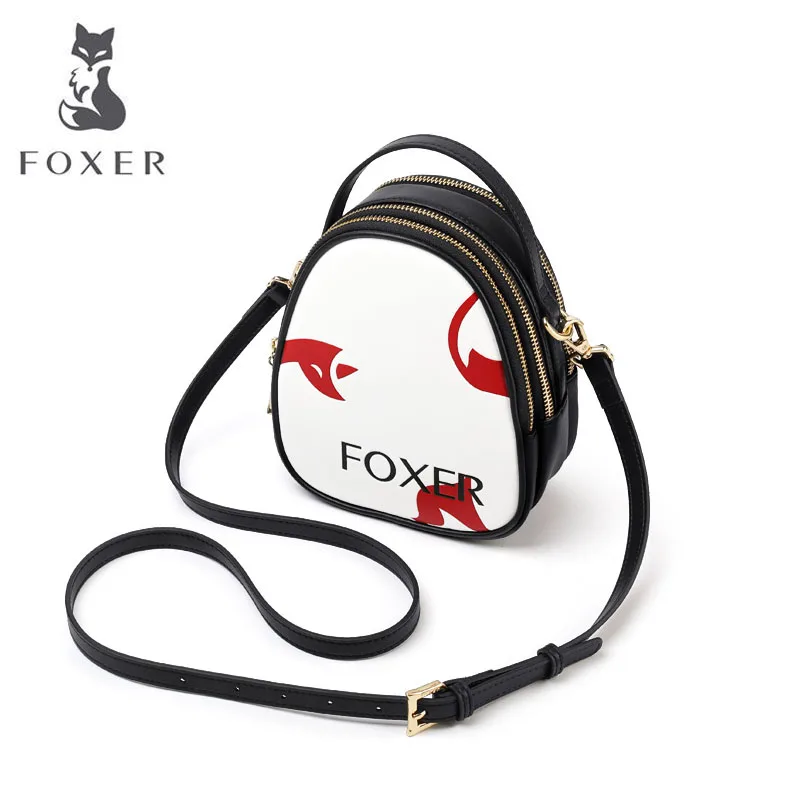 FOXER женская кожаная сумка, модные сумки через плечо для женщин, сумка из воловьей кожи, дизайнерские сумки от известного бренда, женские сумки