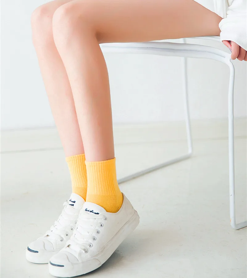 5 пар женских носков хлопковые однотонные Женские повседневные носки в черно-белую и красную полоску для девочек, женские короткие носки в японском стиле