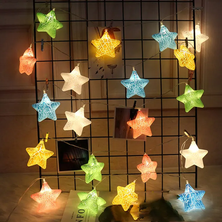 BRELONGled crack star lights string Christmas wedding holiday lights ins wind starry string lights
