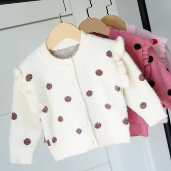 

Spring Autumn Baby Toddler Clothes Girls Knitted Coat Girl Sweater Tops Kids Coats Sweaters Cardigan Children Outerwear JW5017A