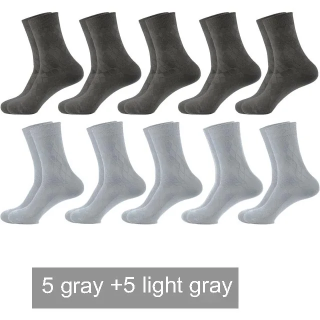5 gray 5light gray 10 пар Новые Осень/Зима теплые дышащие Дезодорант хлопковые носки для мужчин платье Подарки Высокое качество - Цвет: 5 gray 5light gray