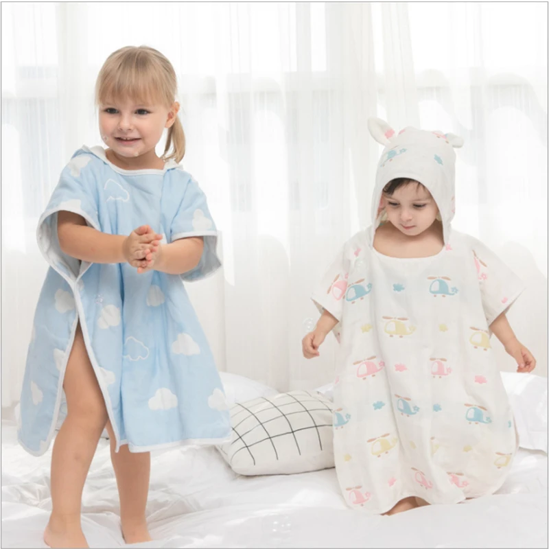 

Baby Towels Muslin Squares Cotton Baby Bath Towel Hooded Newborn Bath Towels Kid Beach Towel Infant Bathrobe for 0-6 Years Stuff