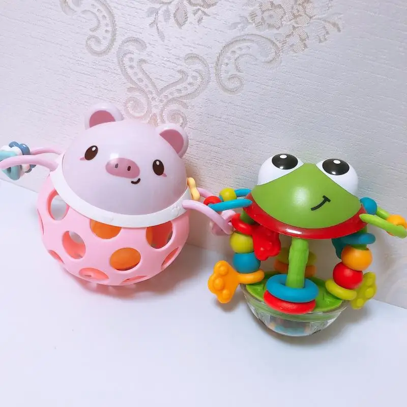 Мягкая погремушка Silcone для маленьких мальчиков 0-1 лет, игрушка для укуса рук, детская пластиковая игрушка 1 A 8, обучающая