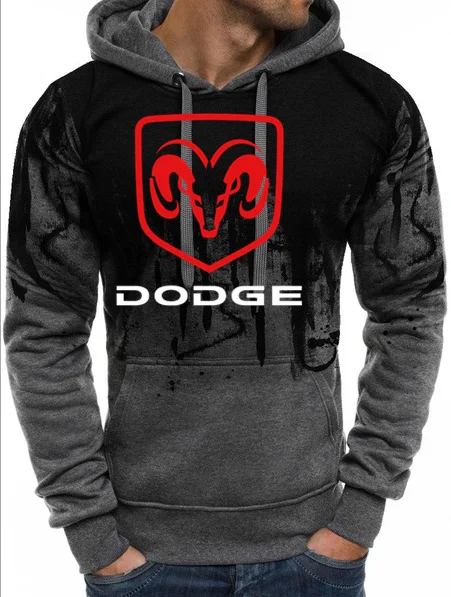 Модные негабаритные толстовки Повседневный стиль мужская одежда толстовка Dodge