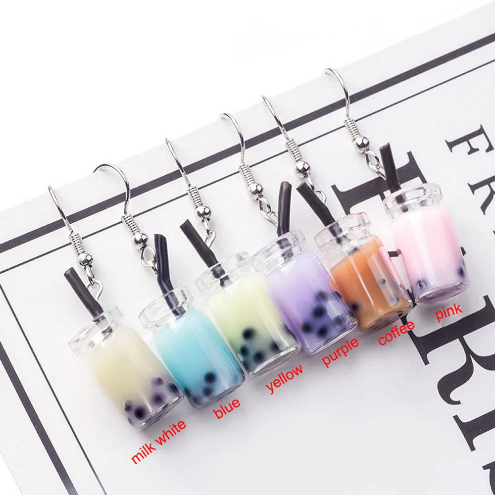 Creative Unique Drop Earrings Women Wine Bottle Bubble Tea Earring Personality Resin Milk Tea Drink Wine Bottle Earrings Funny Creative Unique Drop Earrings Women Wine Bottle Bubble Tea Earring Personality Resin Milk Tea Drink Wine Bottle Earrings Funny