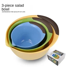 

3pcs/pack Food Grade Plastic Wash Vegetables Pots Bpa Free Salad Bowl Kneading Basin