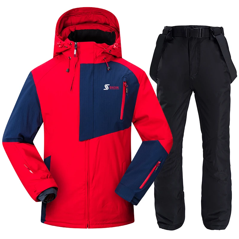 

Men Ski Suit Windproof Waterproof Skiing Snowboarding Jackets and Pants Winter Outdoor Sports Ski Set Male Thick Warm Ski Suits