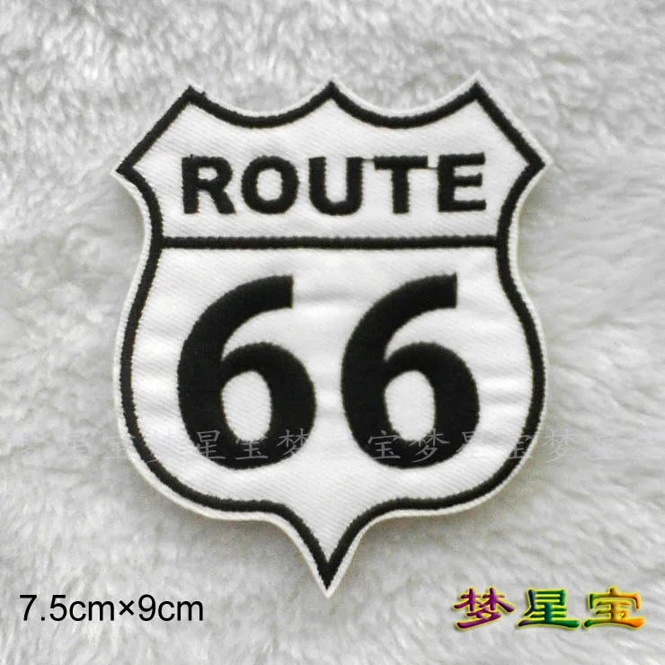 Клейкая салфетка ROUTE66 road вышитый значок брошь на платье украшения кусок аппликации на открытом воздухе A606