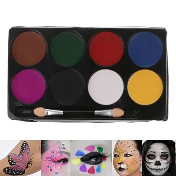 

8 Colors Face Body Paint Palette Halloween Makeup Non-toxic Water Paint Oil Christmas Party Fancy Dress Primer