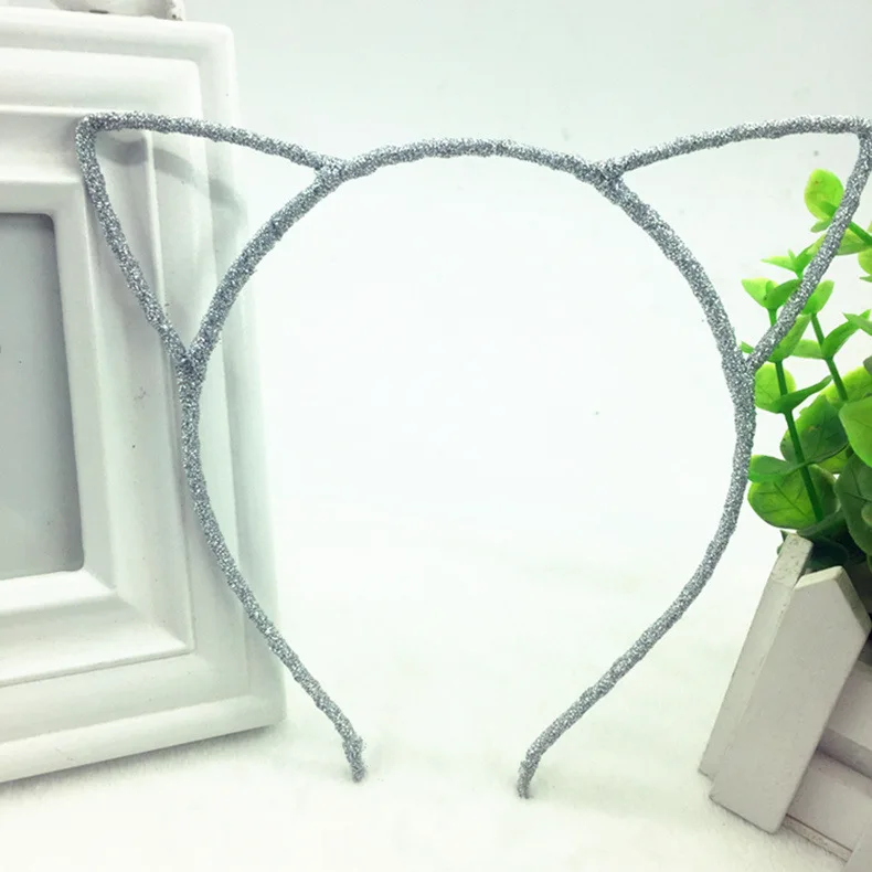 Cute Cat Ears Headband South Korea New Style Little Devil Shimmering Powder Cat Headband Hair Accessories Manufacturers Direct S
