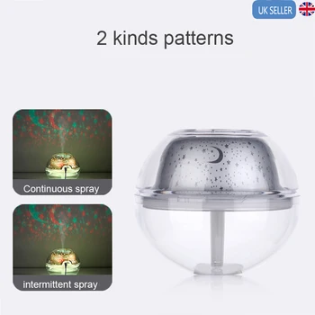 

Portable 500ML Ultrasonic Air Humidifier Diffuser Purifier Aroma Room Nebulizer LED Lamp Projection Humidifier