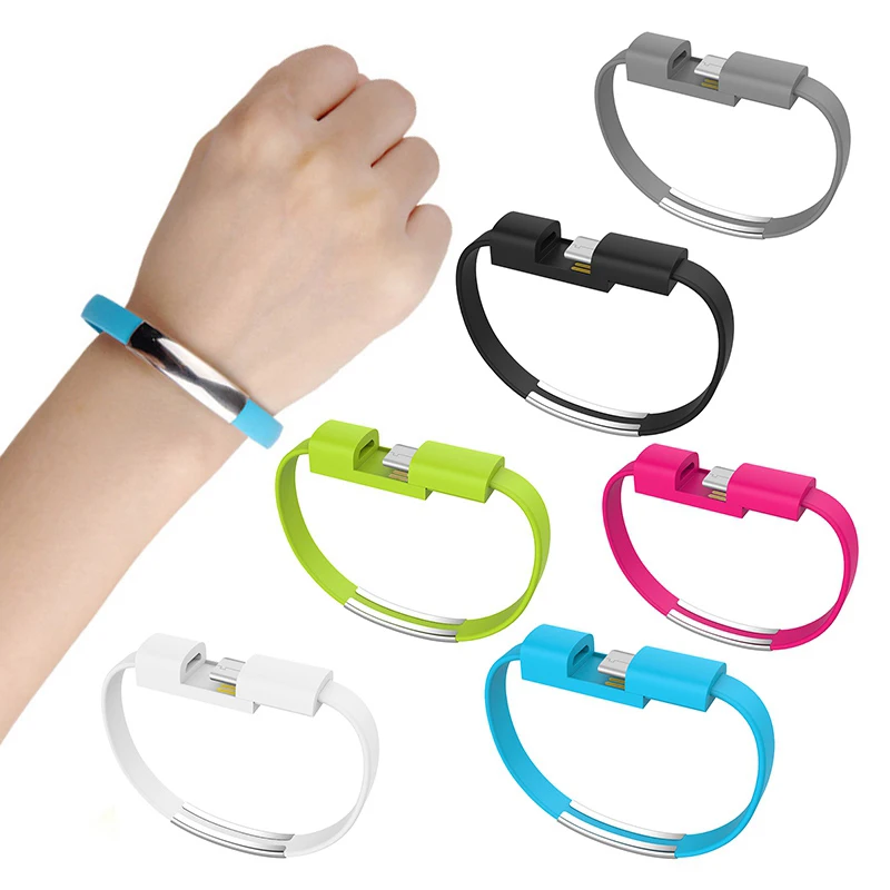 

New Bracelet Micro USB Cable Type C USB Data Charging Cable For iPhone XS Max XR X 7 8 6 Android USB Type C Phone Charger Cables