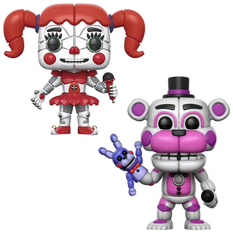 2PCS Игрушки Five Nights At Freddy's, ПВХ, 10 шт., фигурки, куклы-медведи из винила FNAF Бонни и Чика Foxy Freddy Fazbear, кукла - Цвет: 2PCS