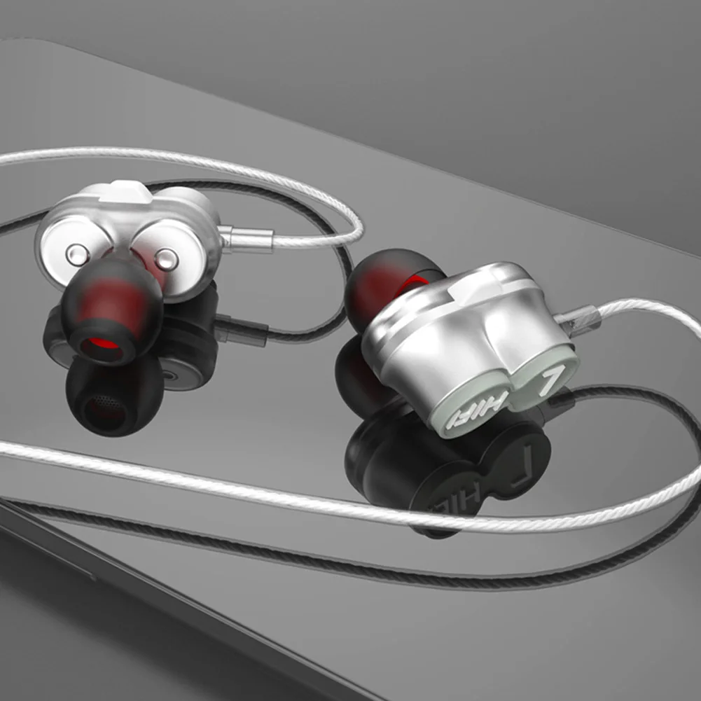 Динамический бас Hands Free наушники плотно прилегающие к уху, 3,5 мм Jack стерео наушники спортивные двойной драйвер Готический DJ