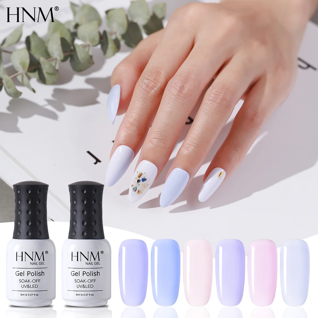 HNM Lavender Color UV Gel Nail Polish 8Ml Pure LED Lacquer Soak Off Long Lasting Varnish Enamel Light Purple | Красота и здоровье