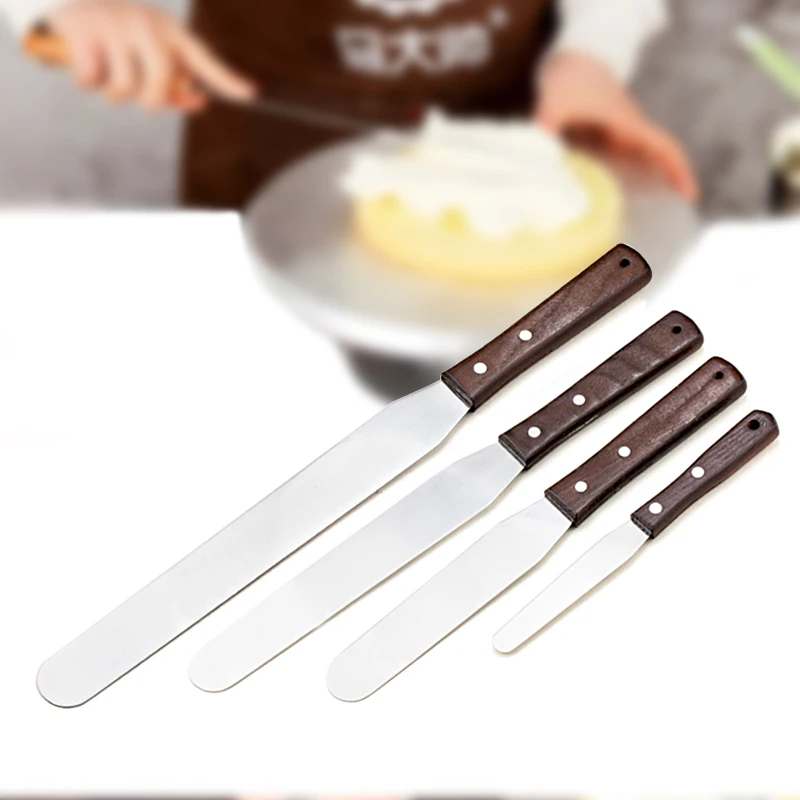 4/6/8/10/12inch Stainless Steel Cake Icing Spatula Frosting Spatula with  Wooden Handle Butter Cake Spatula Knife Tool - AliExpress