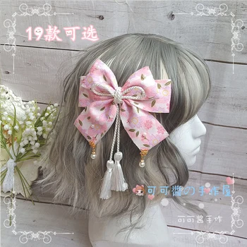 

Hair accessories oversized Cute Bowknot Hairpin Lolita Japanese Kimono Ancient Style Duckbill Clips Wild Hair Ornaments Cosplay
