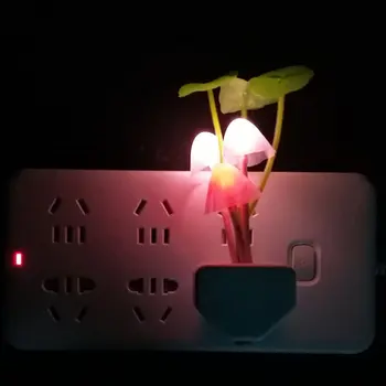 

New Led Light Control Mushroom Night Light Creative Avatar Plug Energy Saving Lamp Dream Decorative Light Induction Light