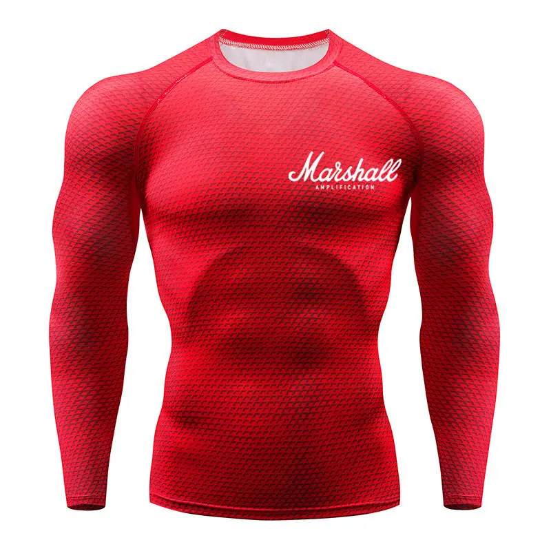 3D быстросохнущая Rashgard рубашка для бега мужские обтягивающие с длинным рукавом Футболка для спортзала Фитнес Топ Спортивная рубашка мужская футболка - Цвет: Photo Color
