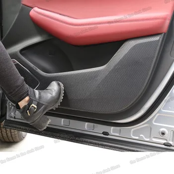 

Lsrtw2017 Carbon Fiber Car Door Anti-kick Mat Protector Sticker for Changan Cs85 Cs95 2017 2018 2019 2020 Accessories