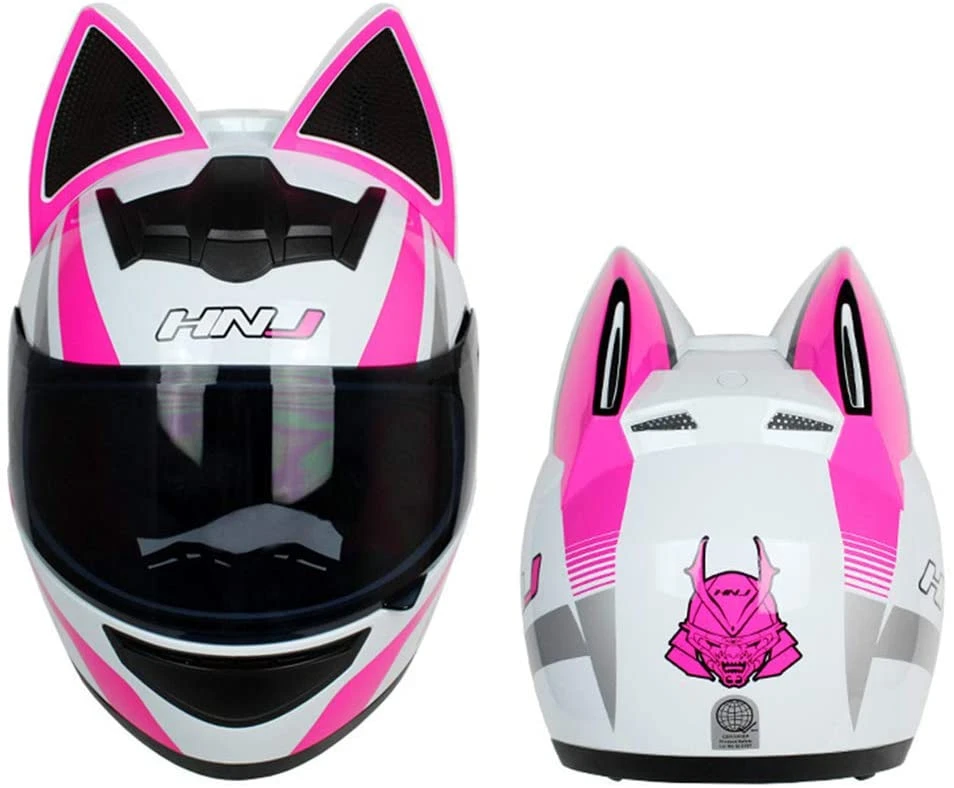 Casco Motocross con orejas de gato para adulto, protector de cara completa para Scooter, Motor, certificado por DOT|Cascos| - AliExpress