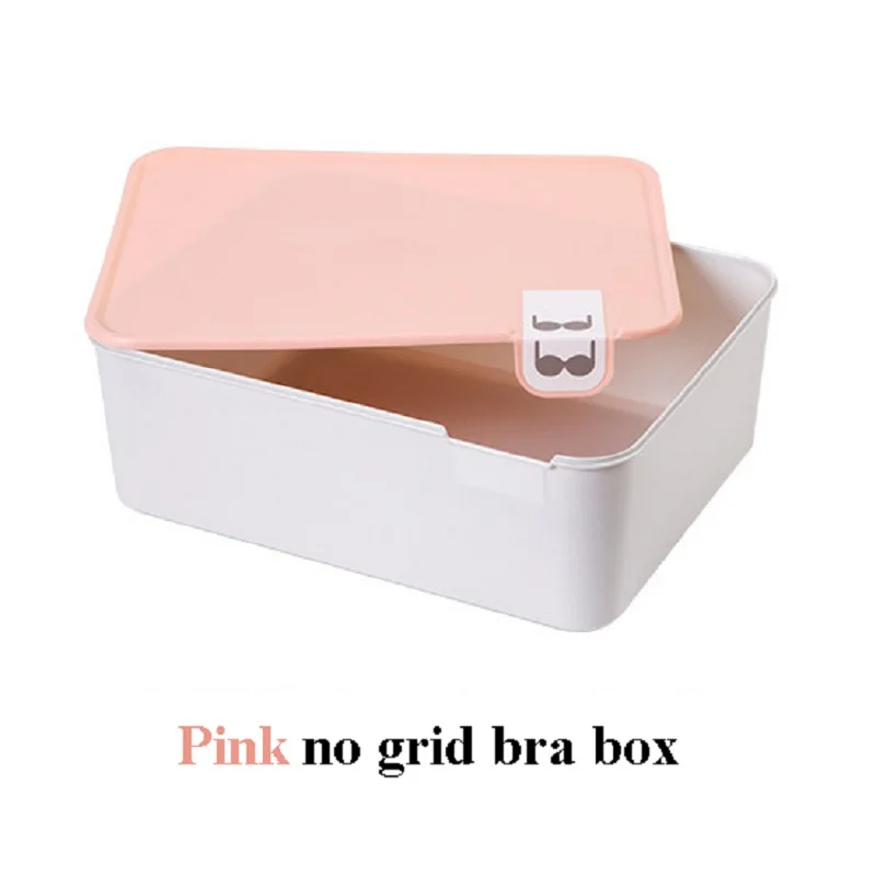 Pink bra box Логотип маркировка Нижнее белье коробка для хранения бытовой бюстгальтер чехол для хранения Нижнее белье ящик для носков сетка отсек - Цвет: Pink bra box
