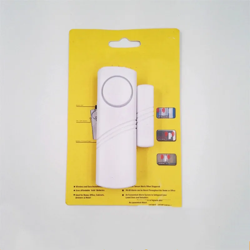 Sensor de ventana de puerta inalámbrico, alarma antirrobo 90bp magnética, sistema más largo de entrada para el hogar, dispositivo de batería de seguridad para el hogar, 1 ud.