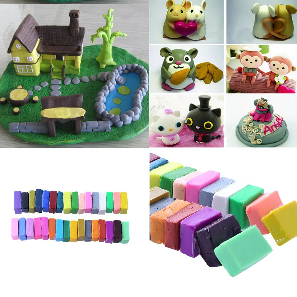 32 Color Colours Clay Kid Moulding DIY Block Toy Toy Gift