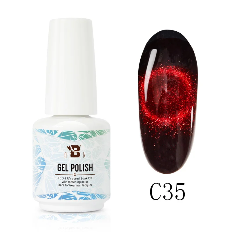 Bozlin 15 мл Рождество Красный& Рождество кошачий глаз гель лак для ногтей замочить от УФ Хамелеон 5D гель для ногтей Дизайн ногтей нужно черное Базовое покрытие - Цвет: C35