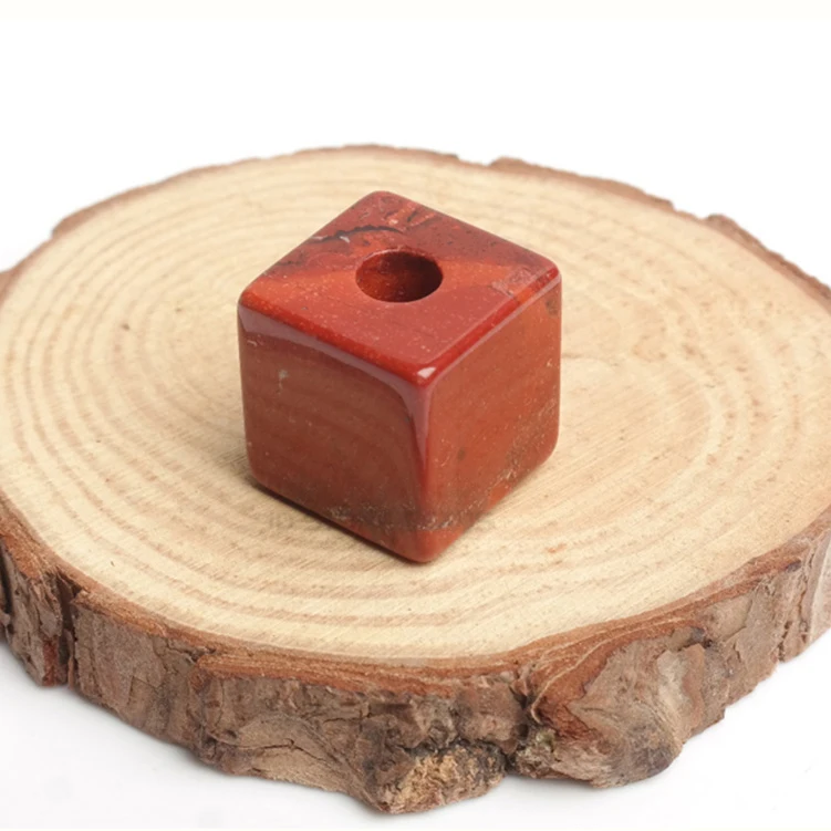 1 шт. натуральный камень большие бусины с отверстиями квадратной формы 16 мм разделительные бусины для DIY аксессуары для ювелирных изделий - Цвет: RED JASPER