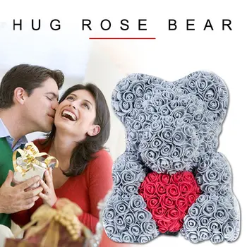 

Artificial Rose PE Heart-Shaped Rose Bear Bear Dolls Decorations Wedding Girlfriend Birthday Love