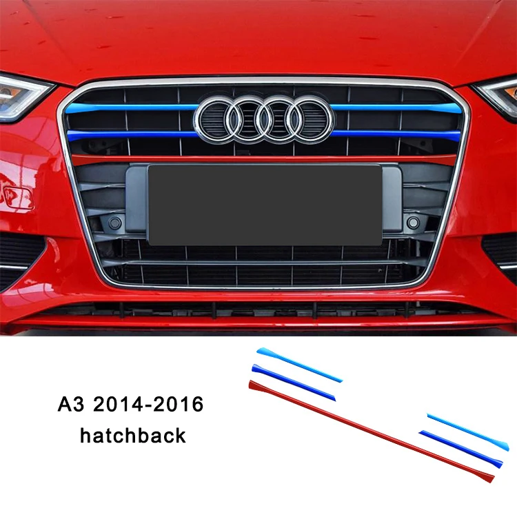 Lsrtw2017 для Audi A3 автомобиль передняя решетка отделка Декоративные интерьерные аксессуары Молдинги - Название цвета: type 4