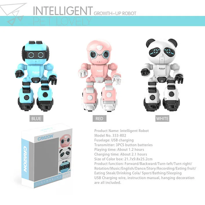 Intelligent Smart RC robot Kid English Learning robot Toy Remote Control robot With Music Dancing Recording Story Smart Robot To 6