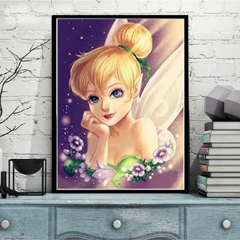 

Full square/round diy 5d diamond painting cross stitch kits mosaic embroidery diamond painting Cartoon Fairy Tink Bell