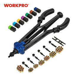 WORKPRO – Kit d'écrou à Rivet manuel de 15 ", 79 pièces, outil à levier élevé avec mandrins et écrous métriques et SAE 