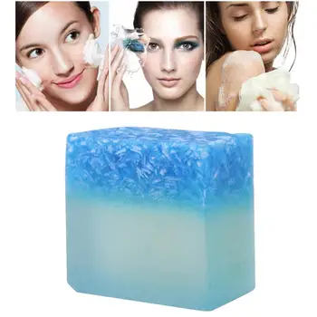 

1pcs Bule Sea Handmade Essential Oil Cleaner Soap Acne Control Deep Clean Fade Fine Lines Soften Skin Body Care Bath Soap