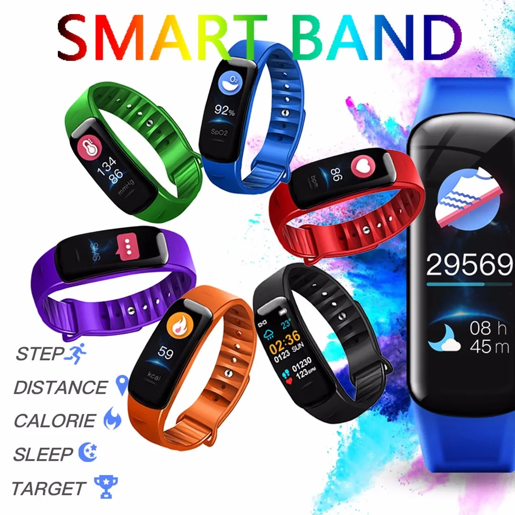 

Smart Watch Sports Fitness Activity Heart Rate Tracker Blood Pressure Calories Multiple Colours Ip68 Waterproof #20