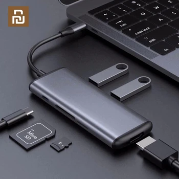 

Newest YOUPIN HAGIBIS USB Type-C Charging Adapter 6 in 1 Type C TF /SD /PD /2 USD 3.0 /HDMI Charging Converter Charger