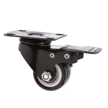 

8x Black SMALL SWIVEL CASTOR WHEELS SET- 40mm- Caster/Trolley/Dolley Brake