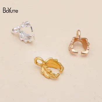 

BoYuTe 100Pcs 7*11MM Metal Alloy Leaf Clasp Connectors Diy Hand Made Jewelry Accessories Parts